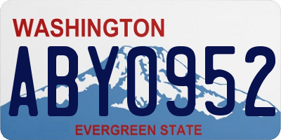 WA license plate ABY0952