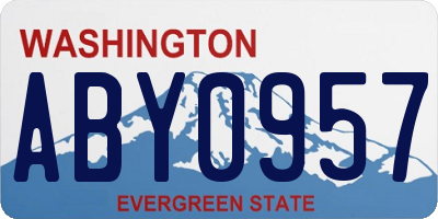 WA license plate ABY0957