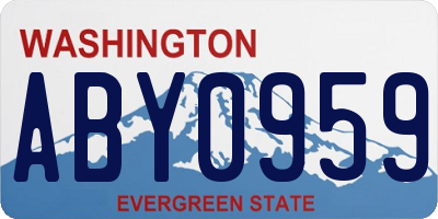 WA license plate ABY0959