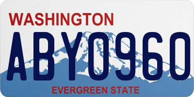 WA license plate ABY0960