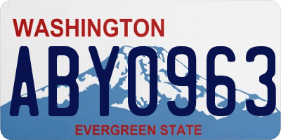 WA license plate ABY0963