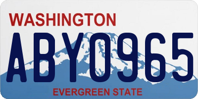 WA license plate ABY0965