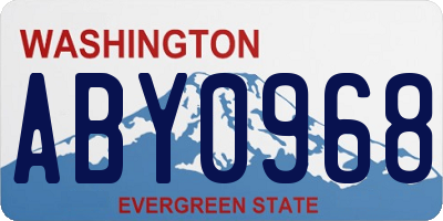WA license plate ABY0968