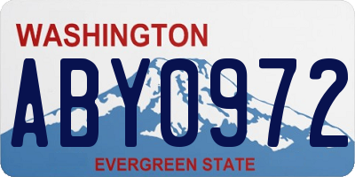 WA license plate ABY0972
