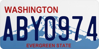 WA license plate ABY0974