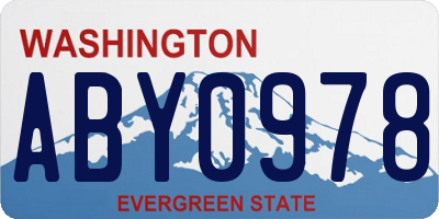 WA license plate ABY0978
