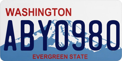WA license plate ABY0980