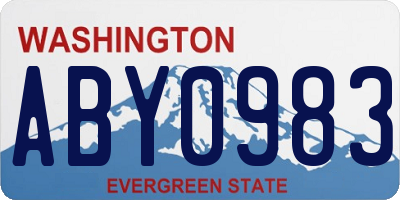 WA license plate ABY0983