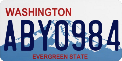 WA license plate ABY0984