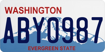 WA license plate ABY0987