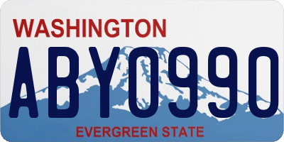 WA license plate ABY0990