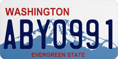 WA license plate ABY0991