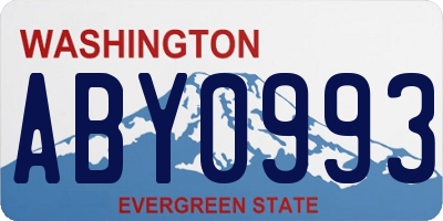 WA license plate ABY0993