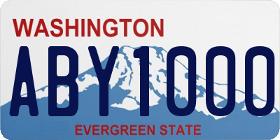 WA license plate ABY1000
