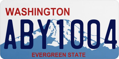 WA license plate ABY1004