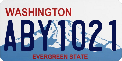 WA license plate ABY1021