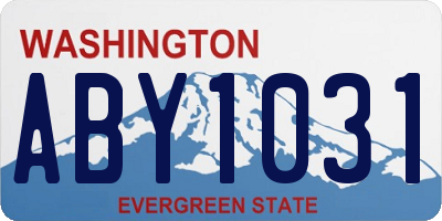 WA license plate ABY1031