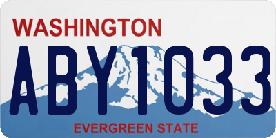 WA license plate ABY1033