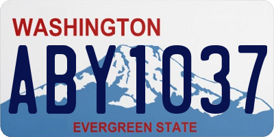 WA license plate ABY1037