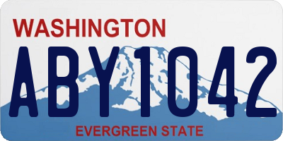 WA license plate ABY1042