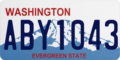 WA license plate ABY1043