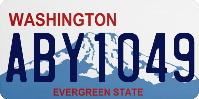 WA license plate ABY1049