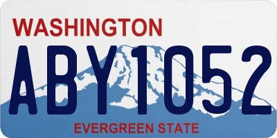 WA license plate ABY1052