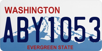 WA license plate ABY1053