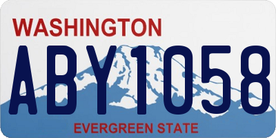 WA license plate ABY1058