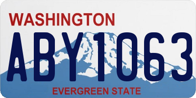 WA license plate ABY1063