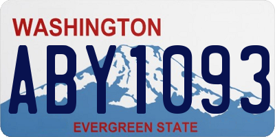 WA license plate ABY1093