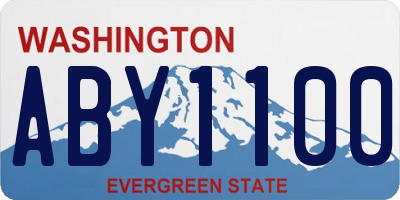 WA license plate ABY1100