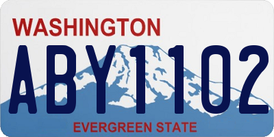 WA license plate ABY1102