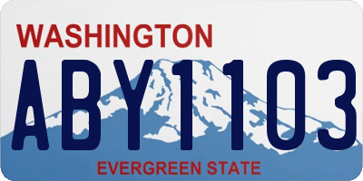 WA license plate ABY1103