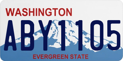 WA license plate ABY1105