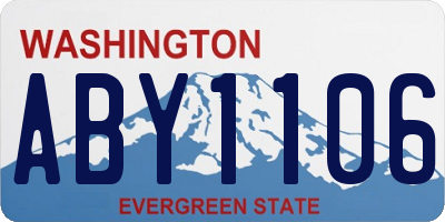 WA license plate ABY1106