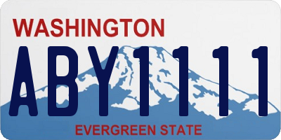 WA license plate ABY1111