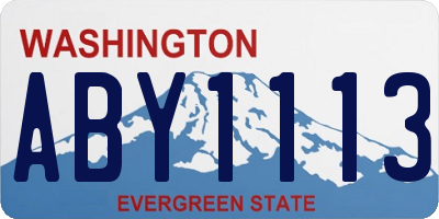 WA license plate ABY1113