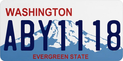WA license plate ABY1118
