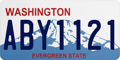 WA license plate ABY1121