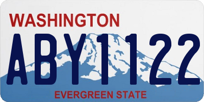 WA license plate ABY1122
