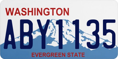 WA license plate ABY1135