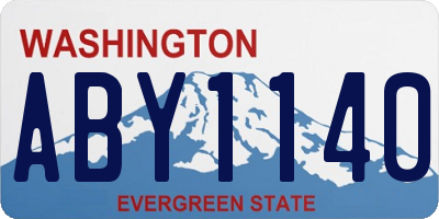 WA license plate ABY1140