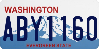 WA license plate ABY1160