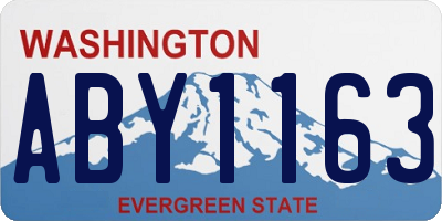 WA license plate ABY1163