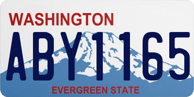 WA license plate ABY1165