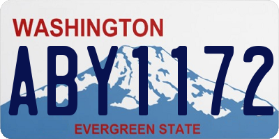 WA license plate ABY1172