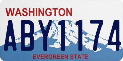 WA license plate ABY1174