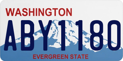 WA license plate ABY1180