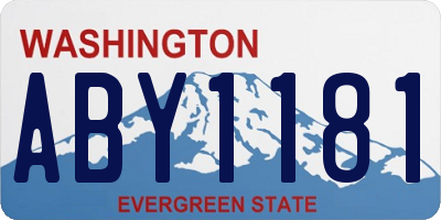WA license plate ABY1181
